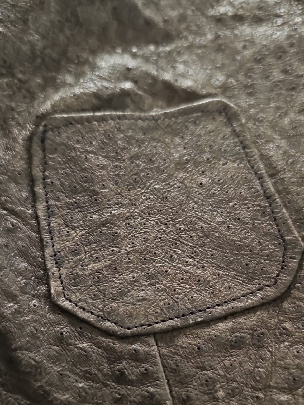 Vintage Ostrich Leather Vest With Silver Buttons - Picture 9 of 11